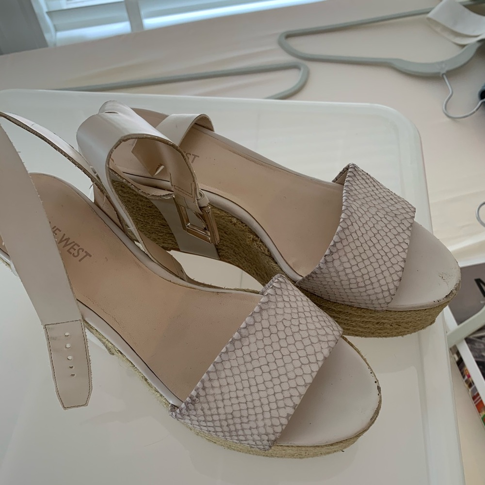 Nine West White Python Wedges - image 1